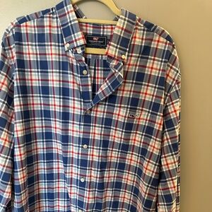 Vineyard vines, classic Tucker shirt,  2XL blue plaid